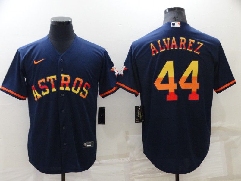 Men Houston Astros #44 Alvarez Blue Rainbow Edition Game Nike 2022 MLB Jerseys->houston astros->MLB Jersey